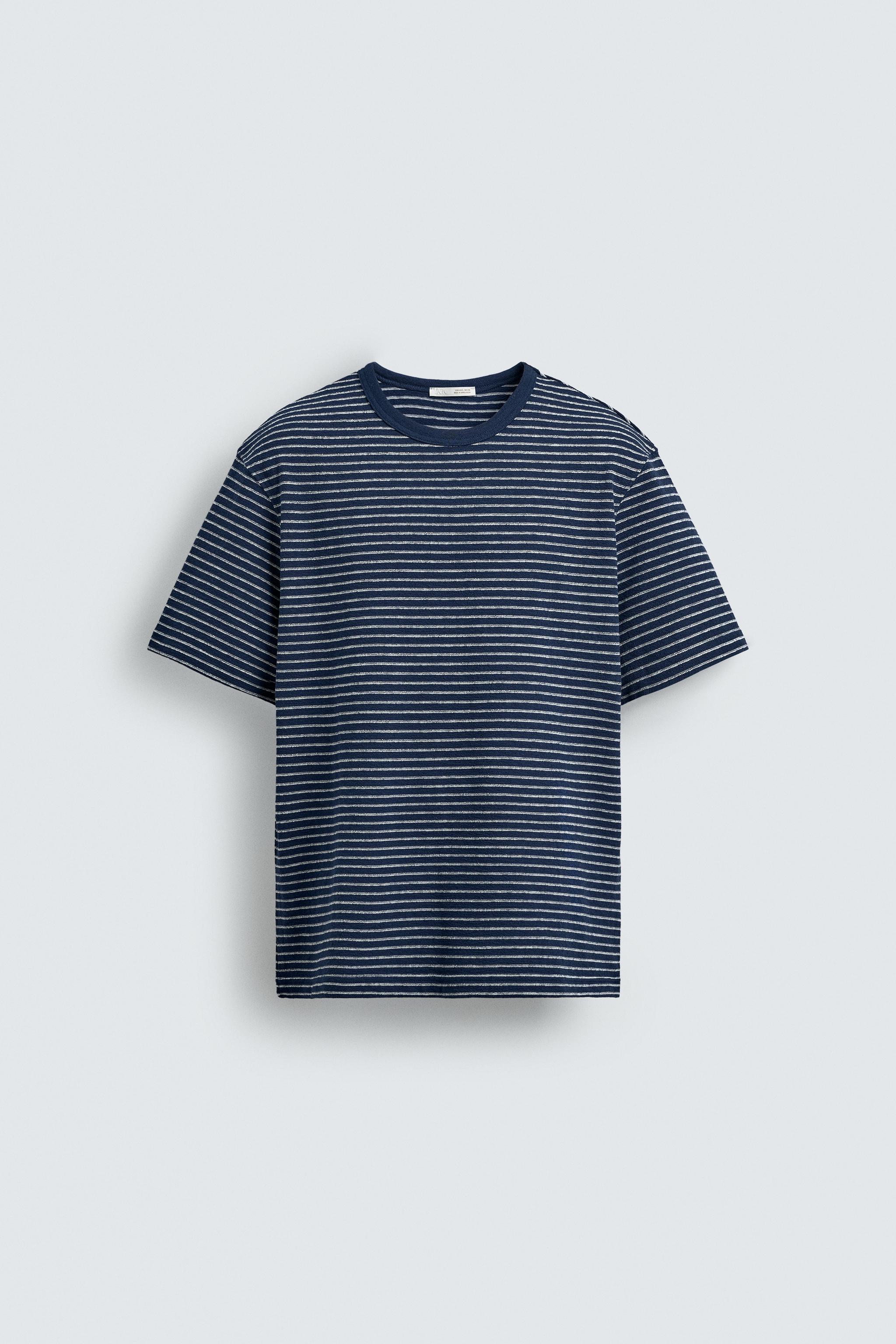 T-SHIRT JACQUARD À RAYURES